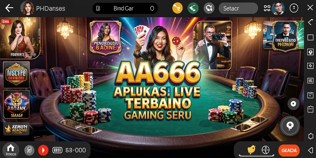 Tampilan menarik dan mendebarkan dari gameplay Live Casino AA666.