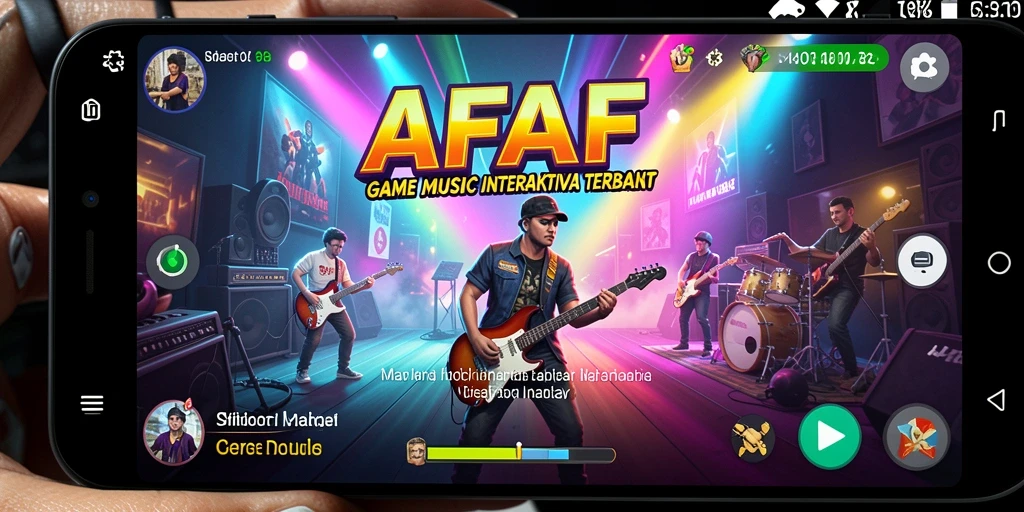 Screenshot gameplay AFAF yang menampilkan interaksi musik yang seru.