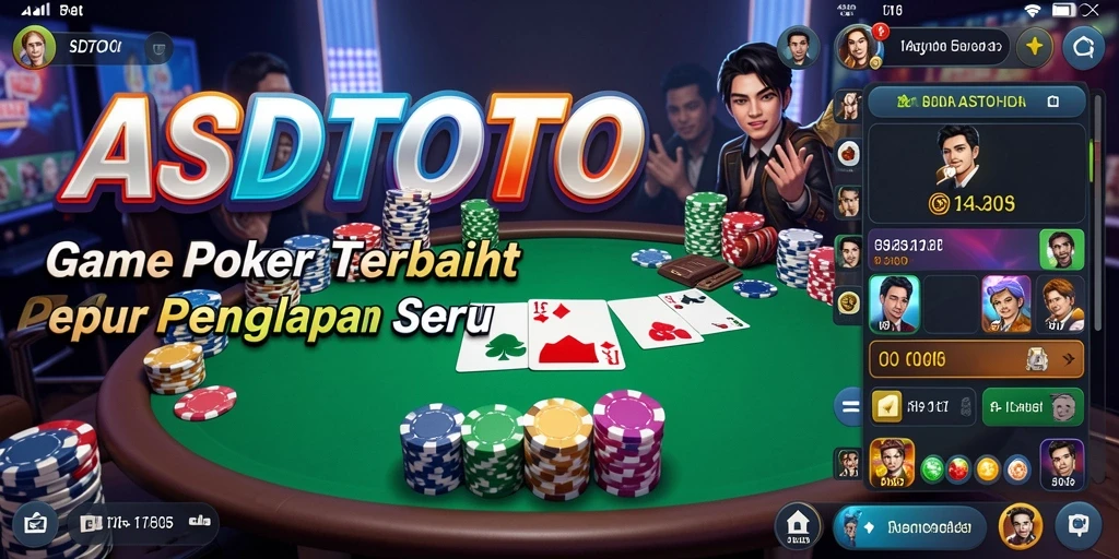Tampilan gameplay Poker yang menegangkan di ASDTOTO.
