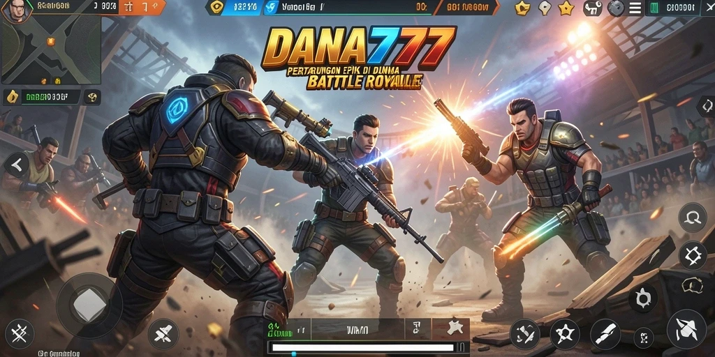 Gameplay DANA777 menegangkan dengan aksi pertempuran Battle Royale.