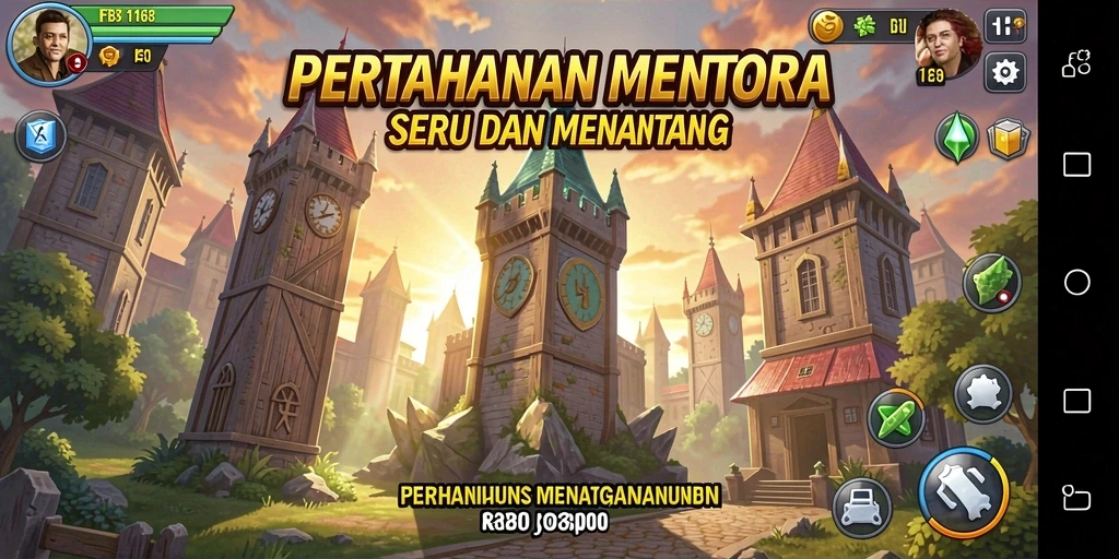 Gameplay seru menara pertahanan dengan strategi yang menantang.