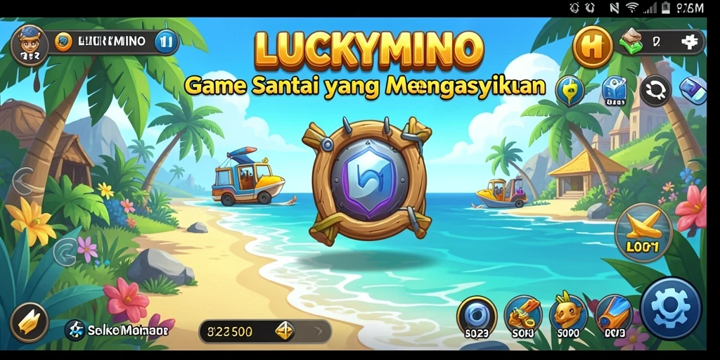 Tampilan gameplay LUCKYMINO yang ceria dan mengasyikkan.