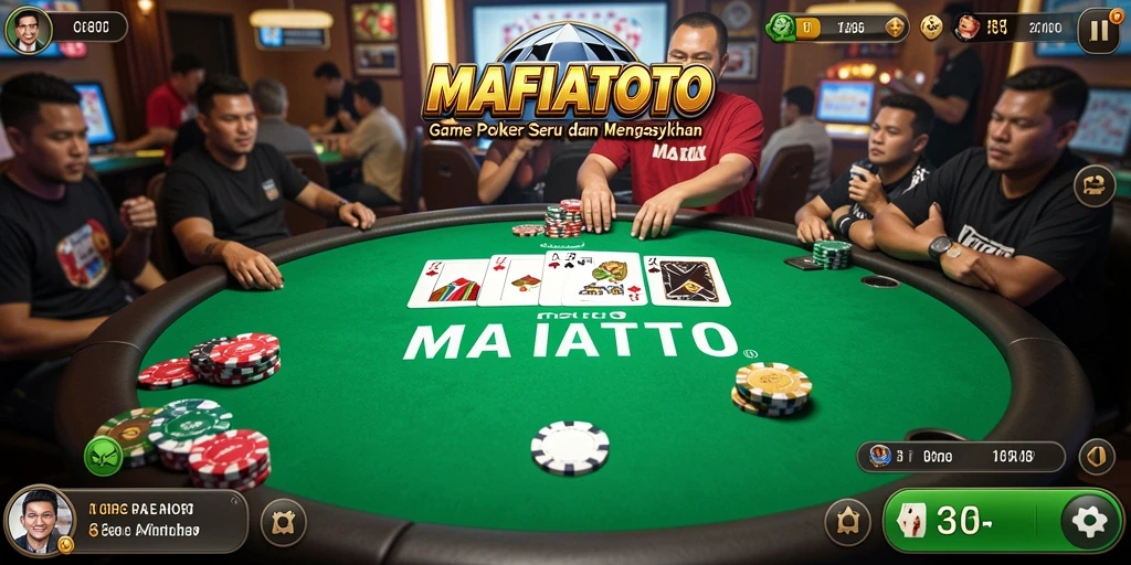 Screenshot MAFIATOTO menampilkan pemain yang serius dalam permainan Poker.