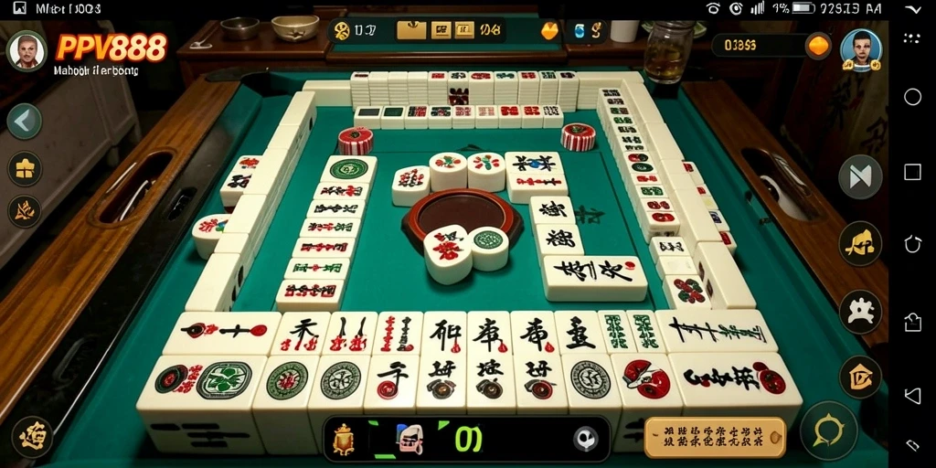 Tampilan gameplay menarik dari PPV88 dengan ubin Mahjong berwarna-warni.
