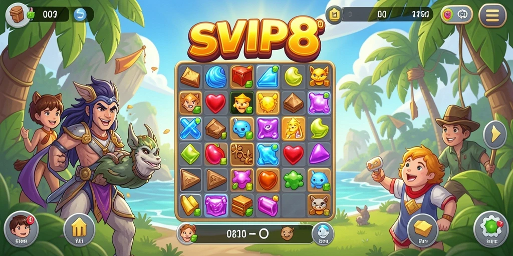 Tampilan gameplay SVIP8 yang penuh warna dan menantang.
