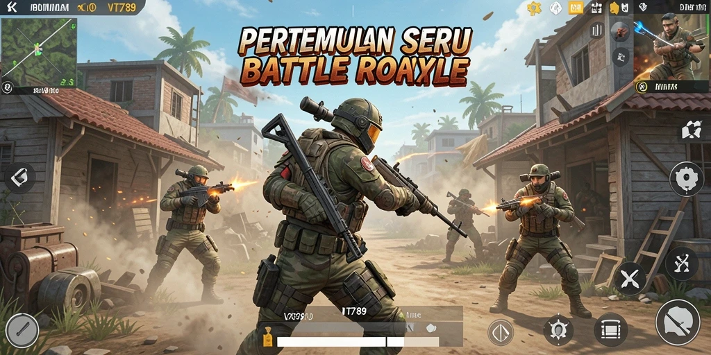 Gameplay seru dalam VT789 saat bertempur di arena Battle Royale.