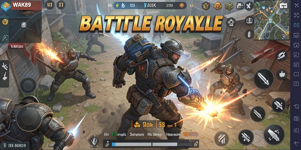 Gameplay seru dalam WAK89 dengan aksi Battle Royale yang mendebarkan.
