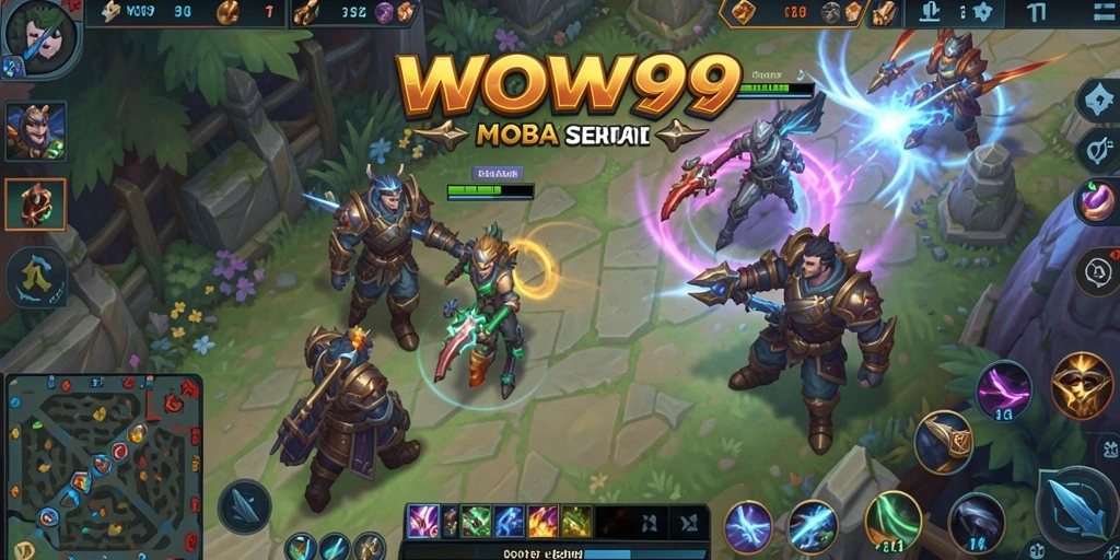 Screenshot gameplay <strong>WOW99</strong> yang menunjukkan aksi seru dalam pertempuran tim.