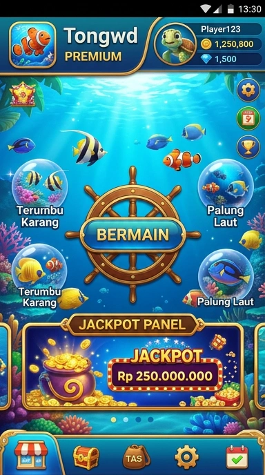Tampilan utama aplikasi tongwd dengan berbagai pilihan kategori.